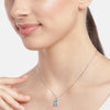 Blue Solitaire 925 Sterling Silver Necklace