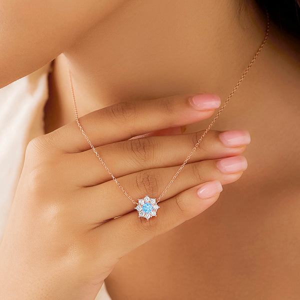 The Sea Flower Silver Rose Gold Plated Necklace