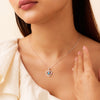 The Dancing Ocean Heart Rhodium Plated Necklace