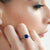 Azure Circle Rhodium-Plated 925 Sterling Silver Women's Ring (Adjustable)