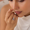 The Summer Sky Blooms Rose Gold Plated Ring (Adjustable)
