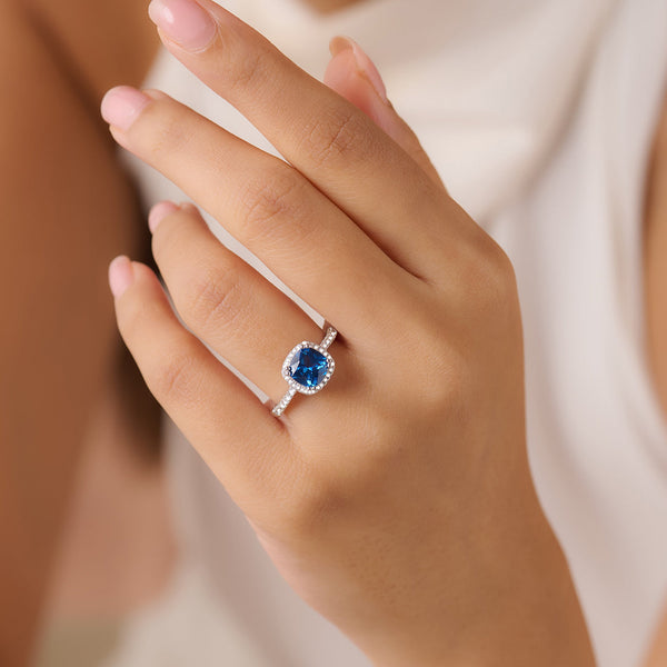 Deep Sea Love Rhodium Plated Ring (Adjustable)
