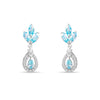 Teardrop Rhodium Plated 925 Sterling Silver Earrings