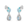 Teardrop Rhodium Plated 925 Sterling Silver Earrings