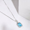 Blue Solitaire 925 Sterling Silver Necklace