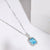 Blue Solitaire 925 Sterling Silver Necklace