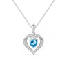 The Dancing Ocean Heart Rhodium Plated Necklace