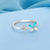 Blue Butterfly Rhodium Plated 925 Sterling Silver Ring
