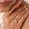 The Summer Sky Blooms Rose Gold Plated Ring (Adjustable)