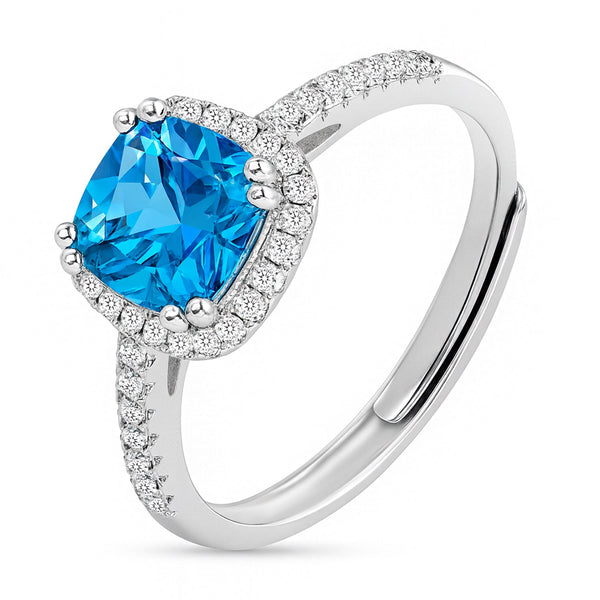 Deep Sea Love Rhodium Plated Ring (Adjustable)