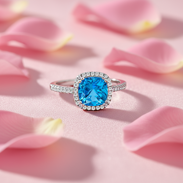 Deep Sea Love Rhodium Plated Ring (Adjustable)