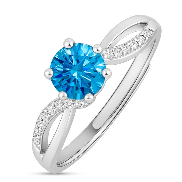 Ocean’s Forever Solitaire Rhodium Plated Ring (Adjustable)
