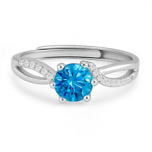 Ocean’s Forever Solitaire Rhodium Plated Ring (Adjustable)