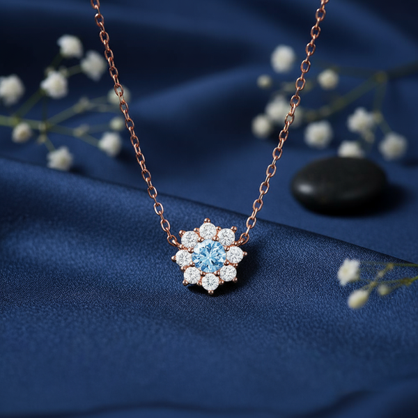 The Sea Flower Silver Rose Gold Plated Necklace